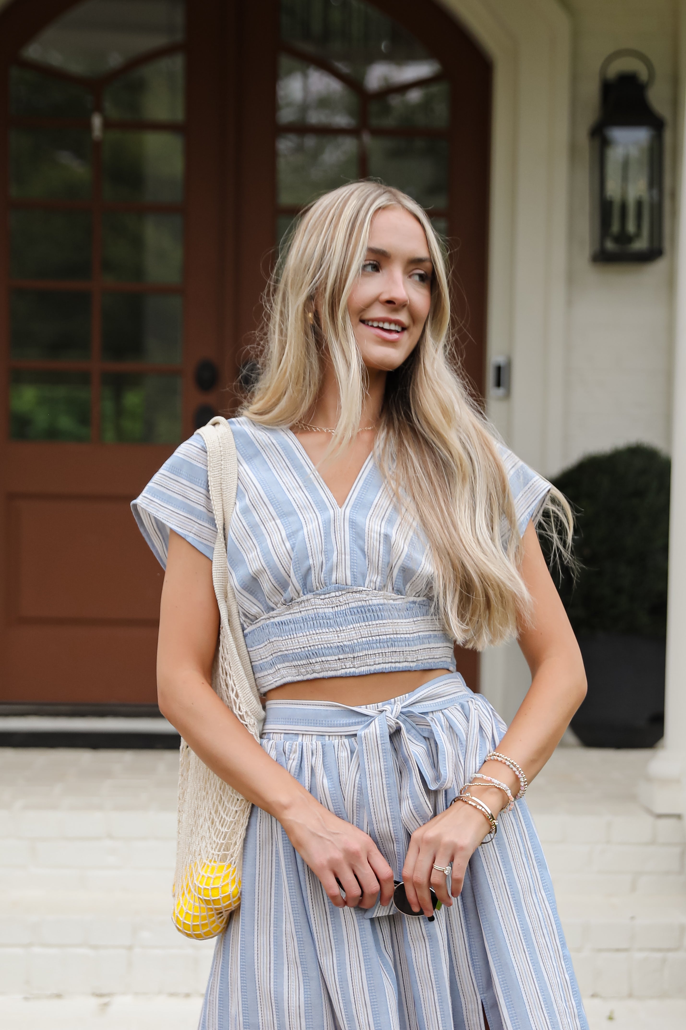 Feels Like Love Blue Striped Blouse