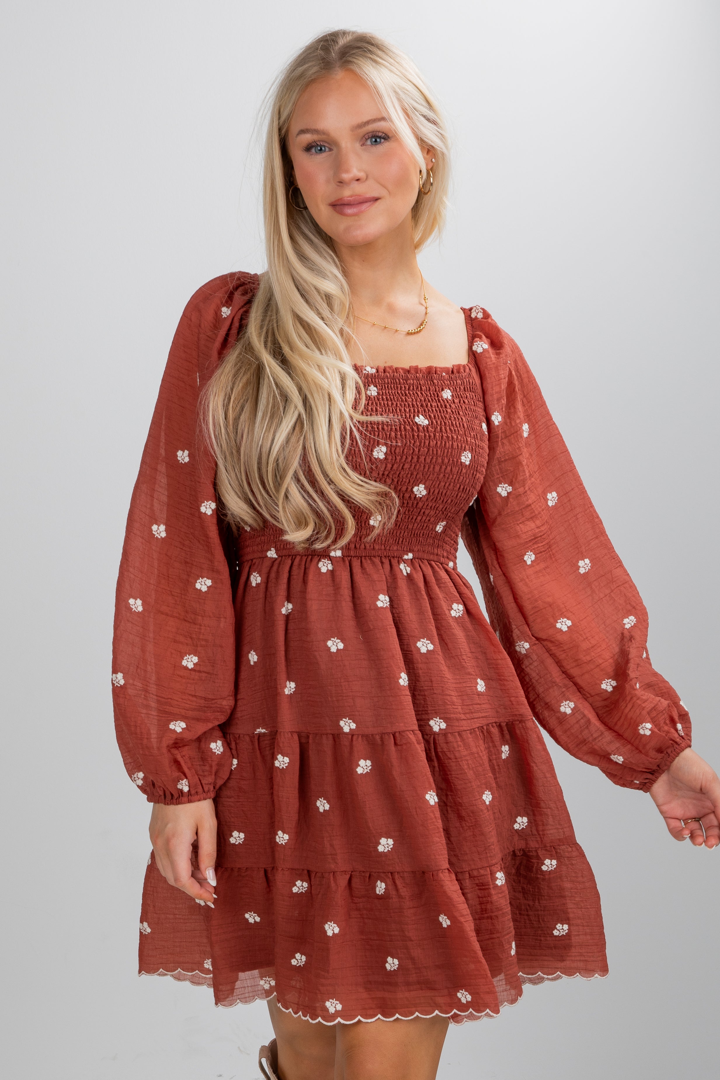 Forever Sensational Floral Smocked Mini Dress