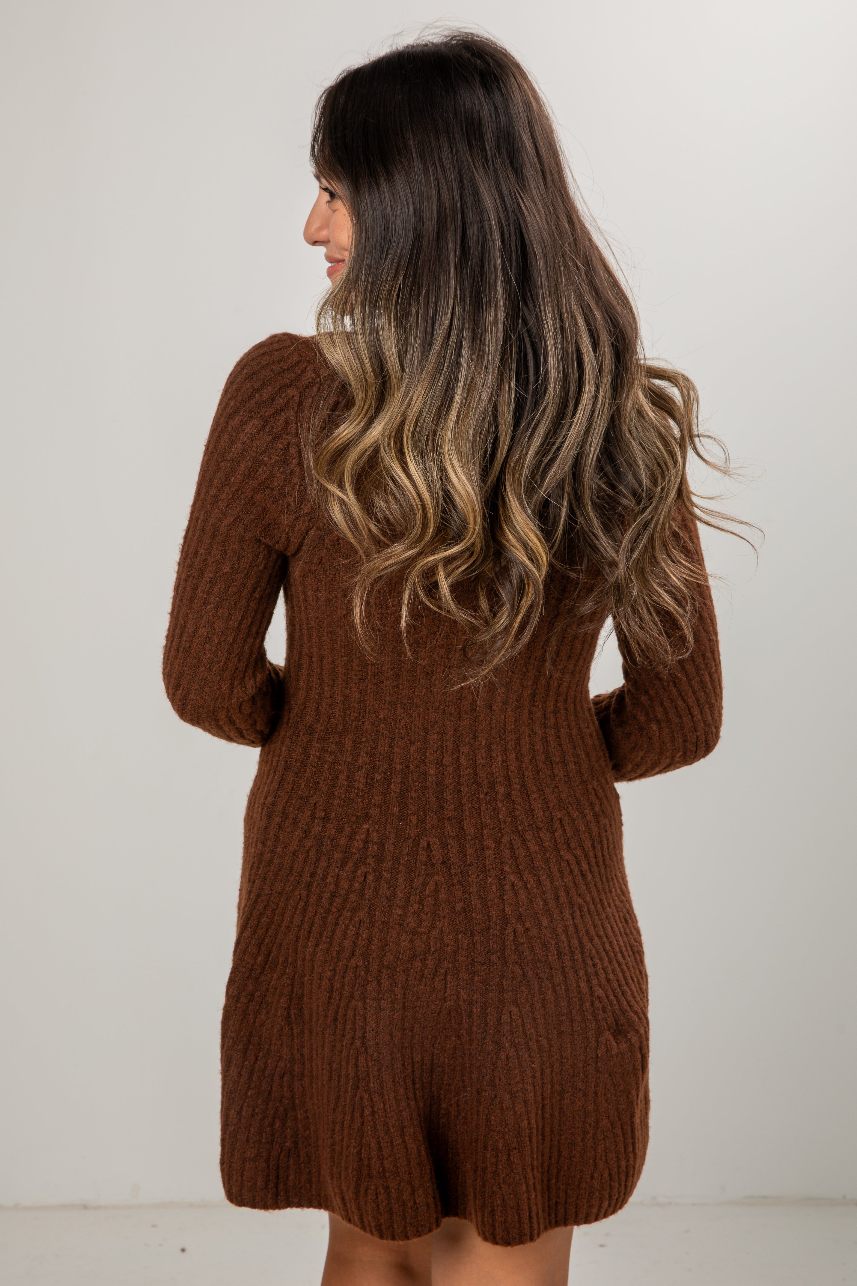 Cocoa Crush Chocolate Sweater Dress