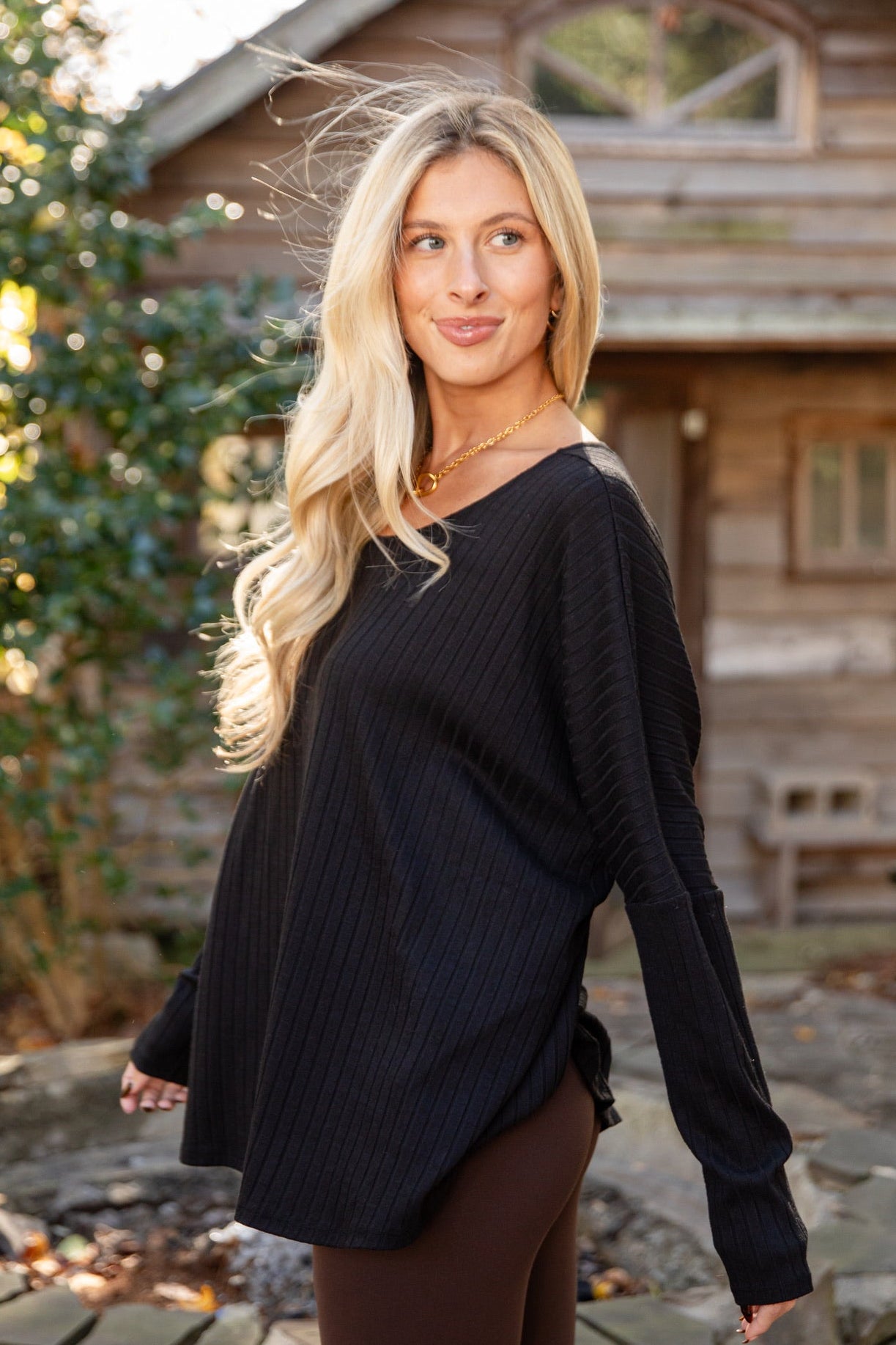 Believe In You Ribbed Knit Open Back Top - DU DEAL