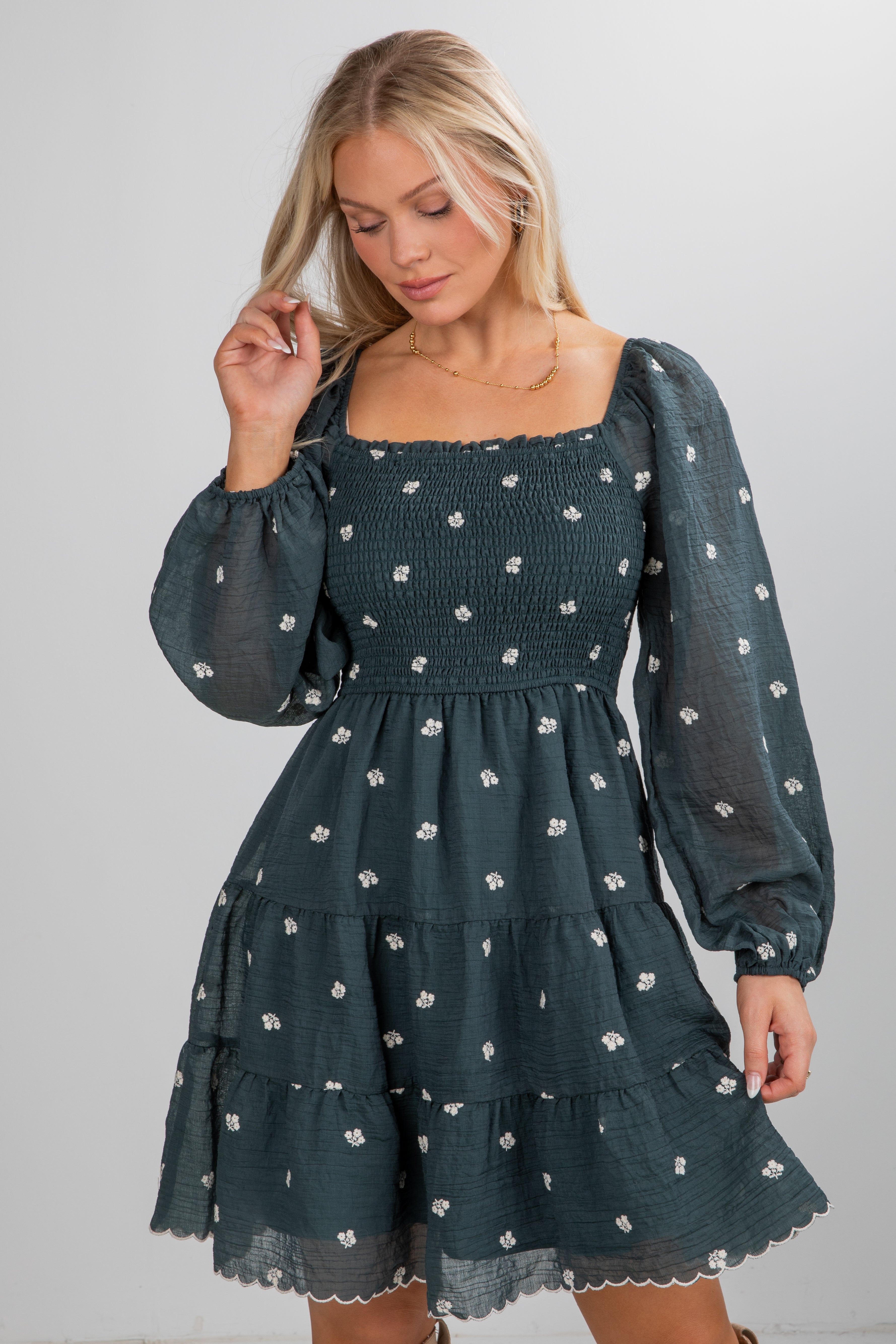 Forever Sensational Floral Smocked Mini Dress