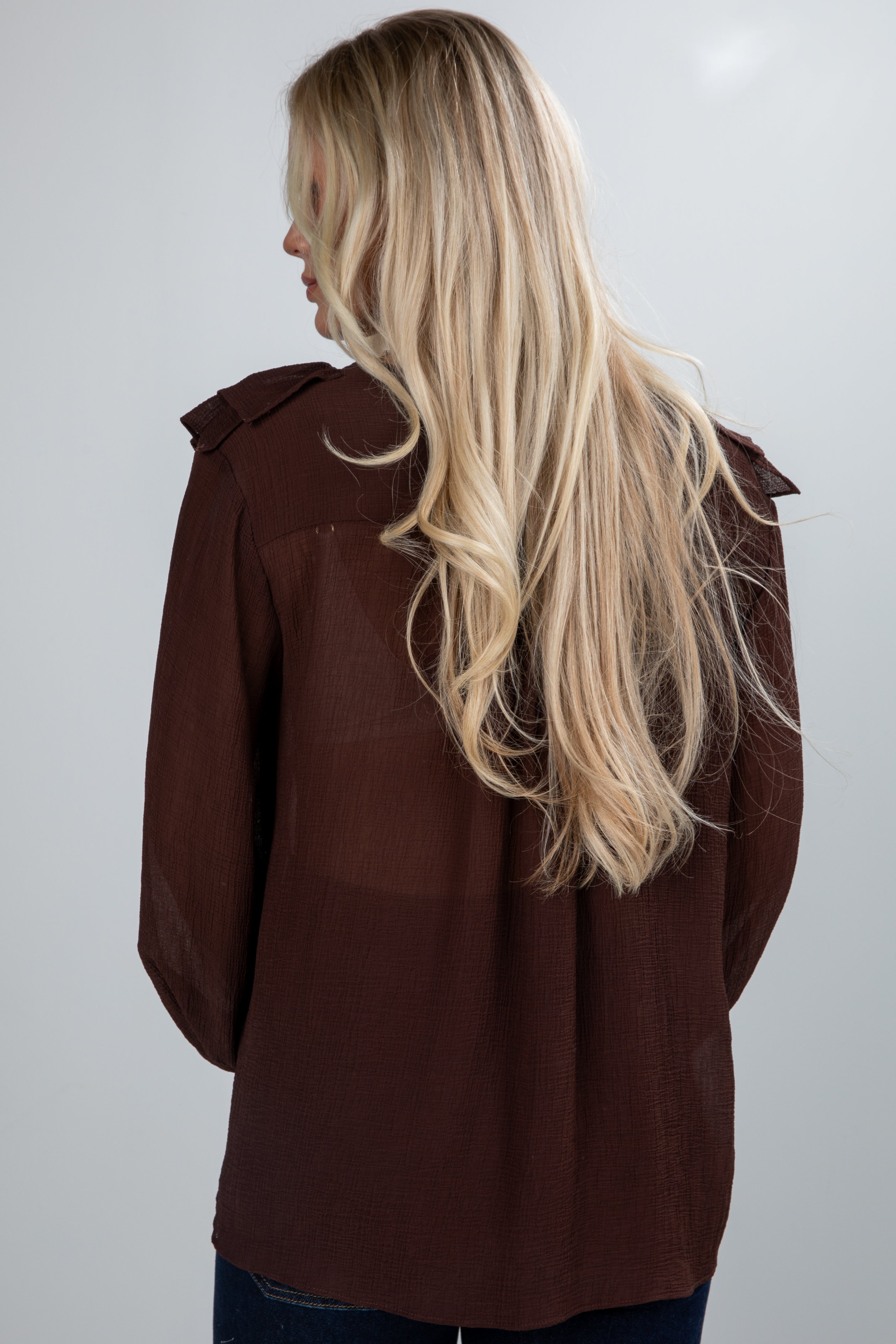 Jump At The Chance Brown Blouse