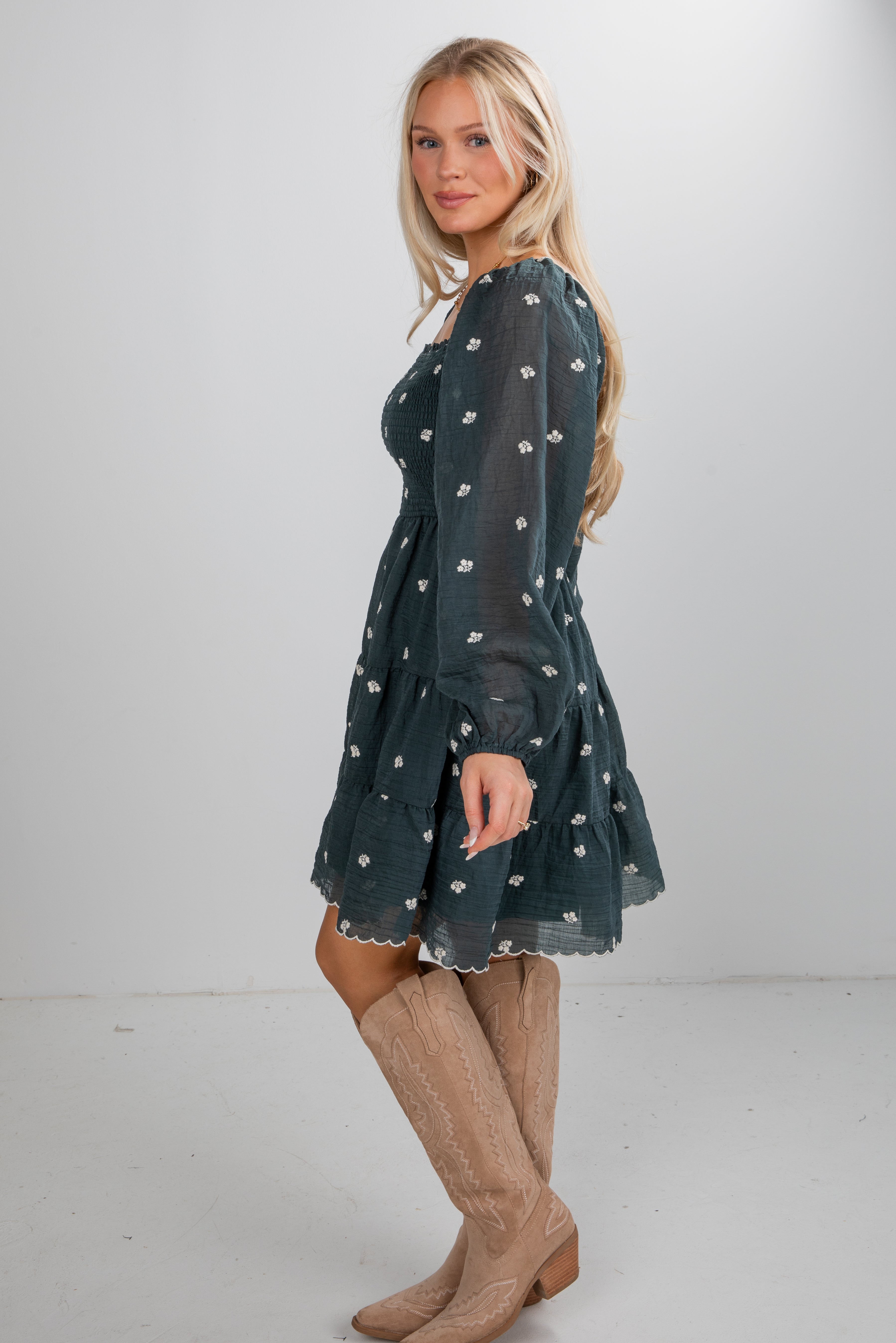 Forever Sensational Floral Smocked Mini Dress