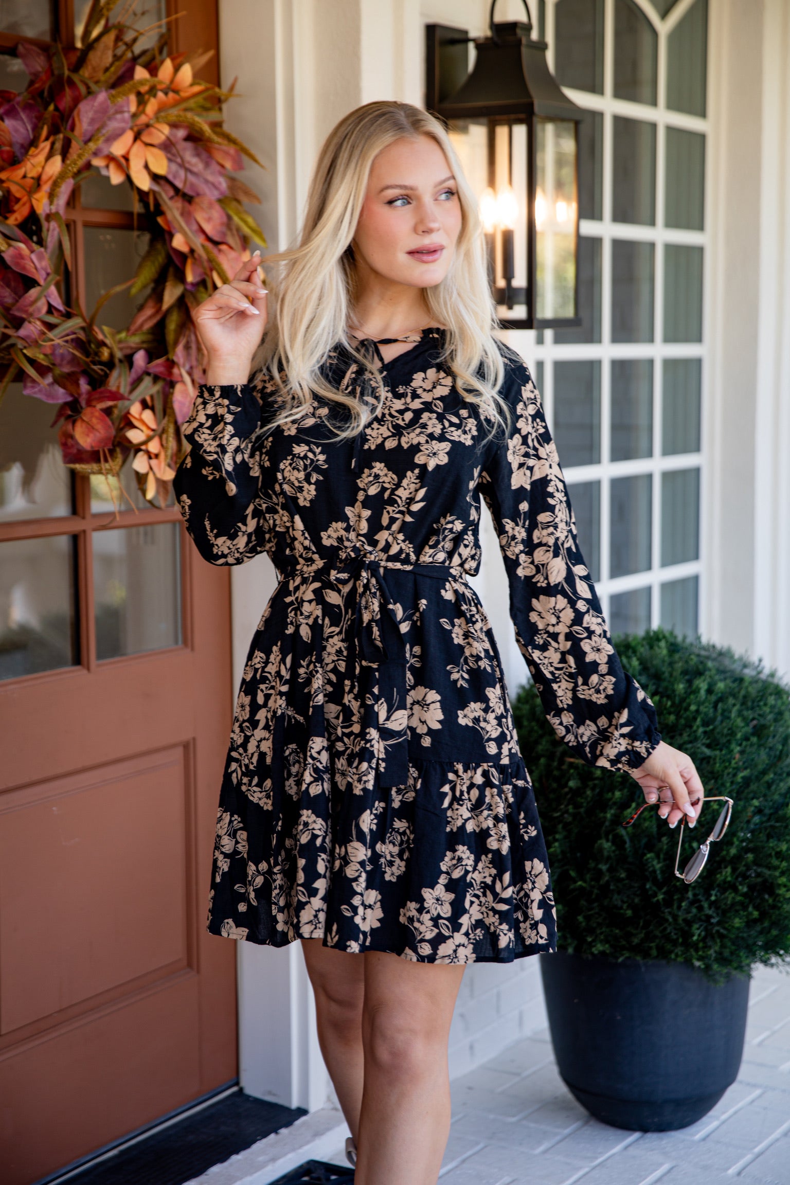 Going Out There Black Floral Mini Dress