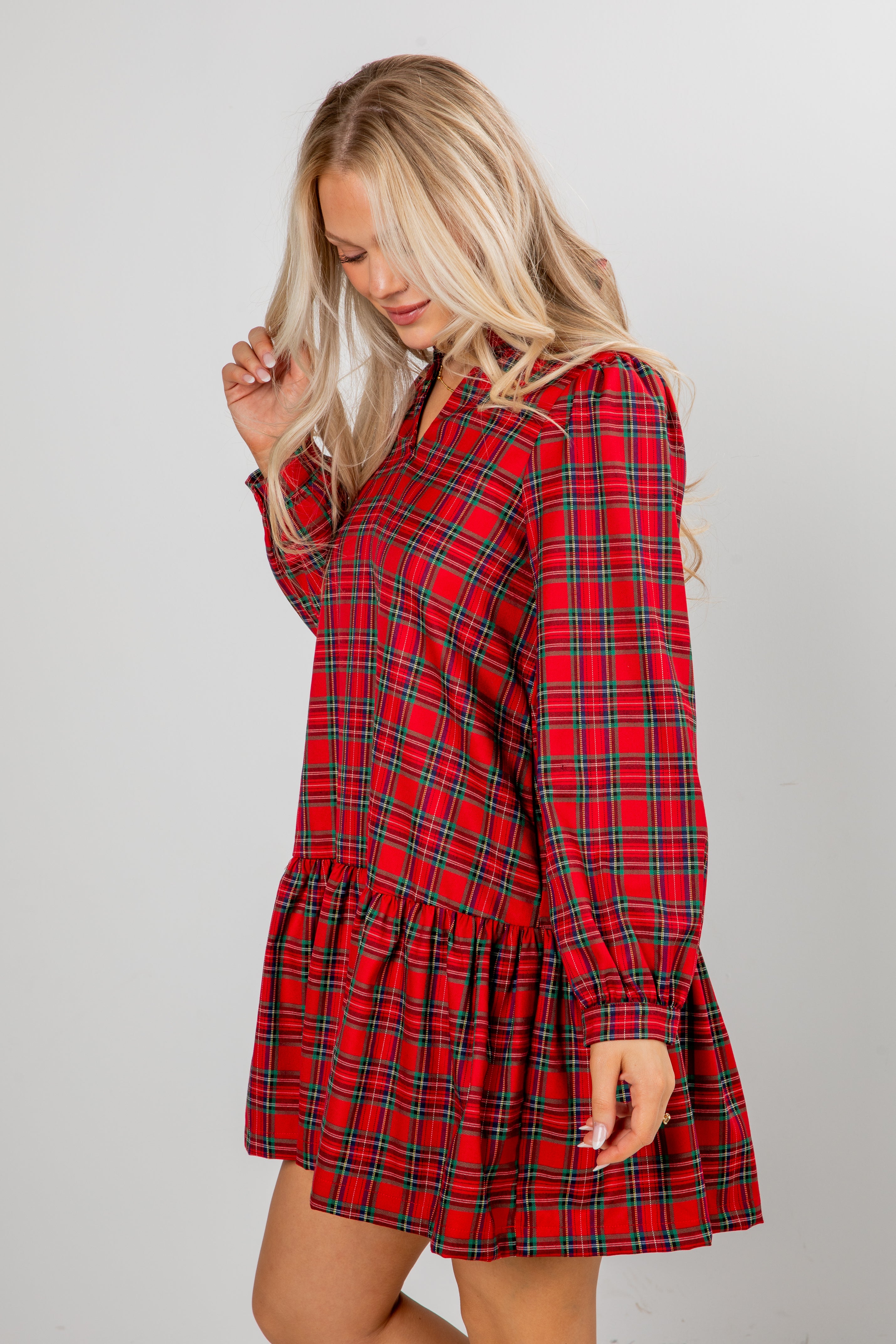 Tis The Season Red Plaid Mini Dress