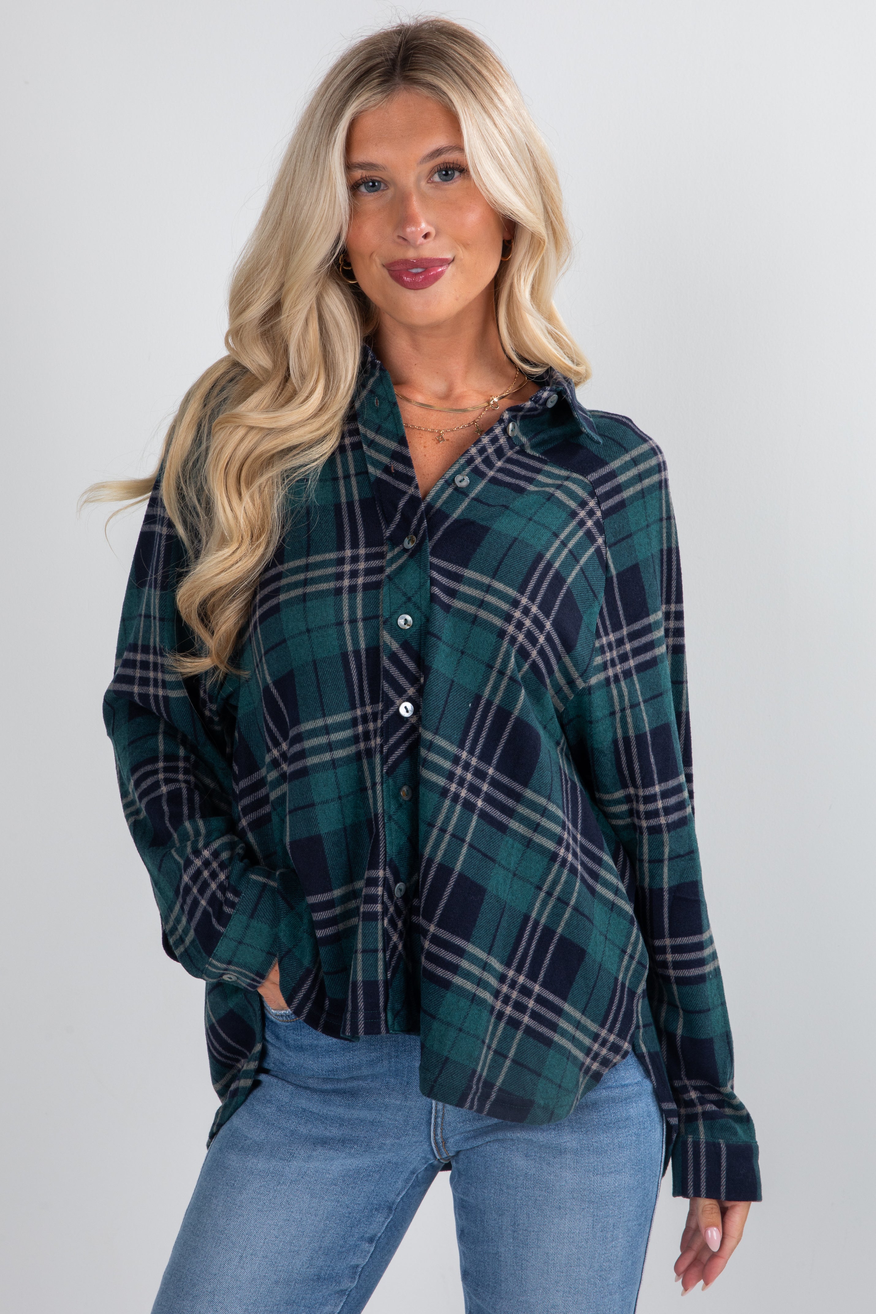 When The Time Comes Green Plaid Flannel