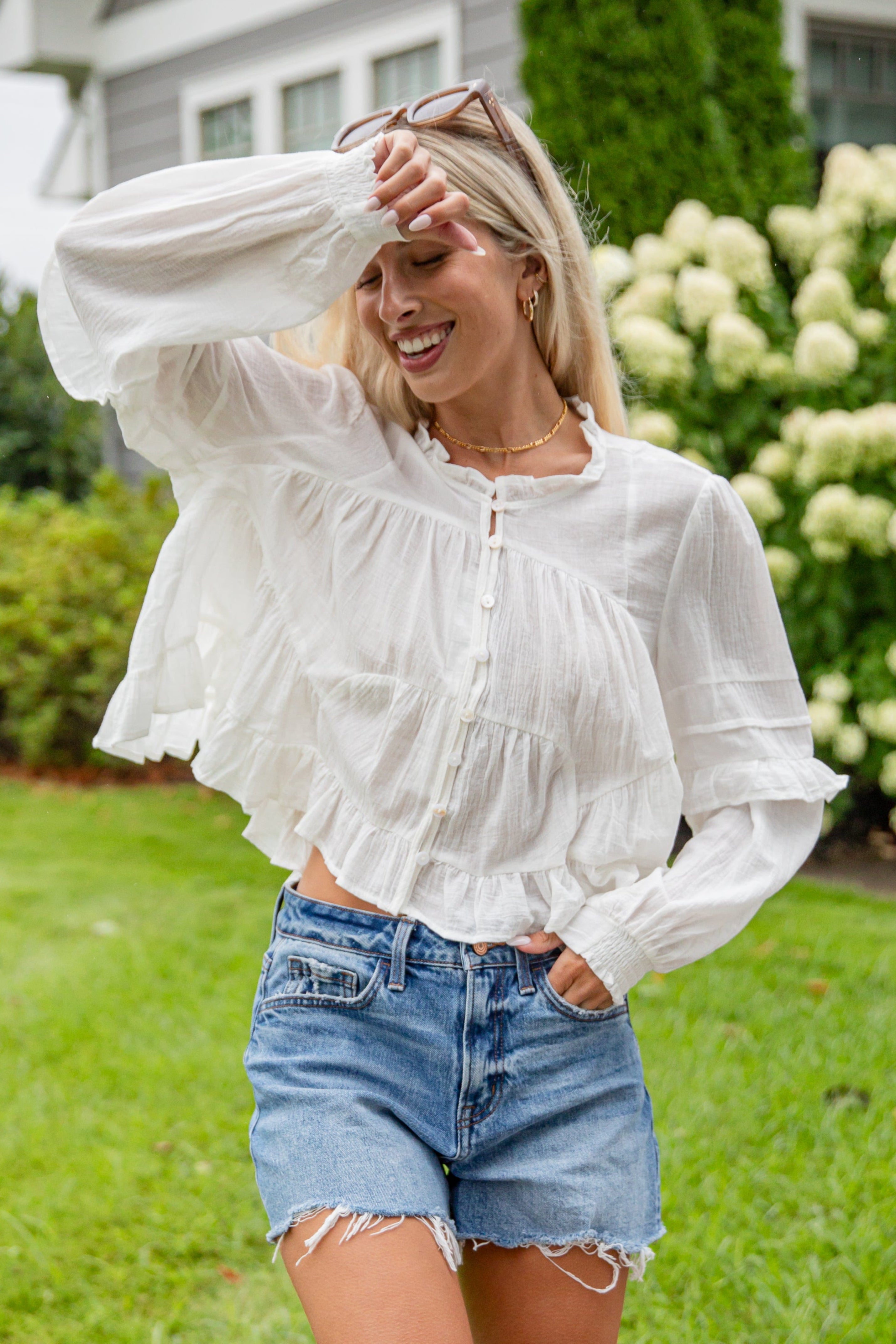 All Set To Go Off White Blouse