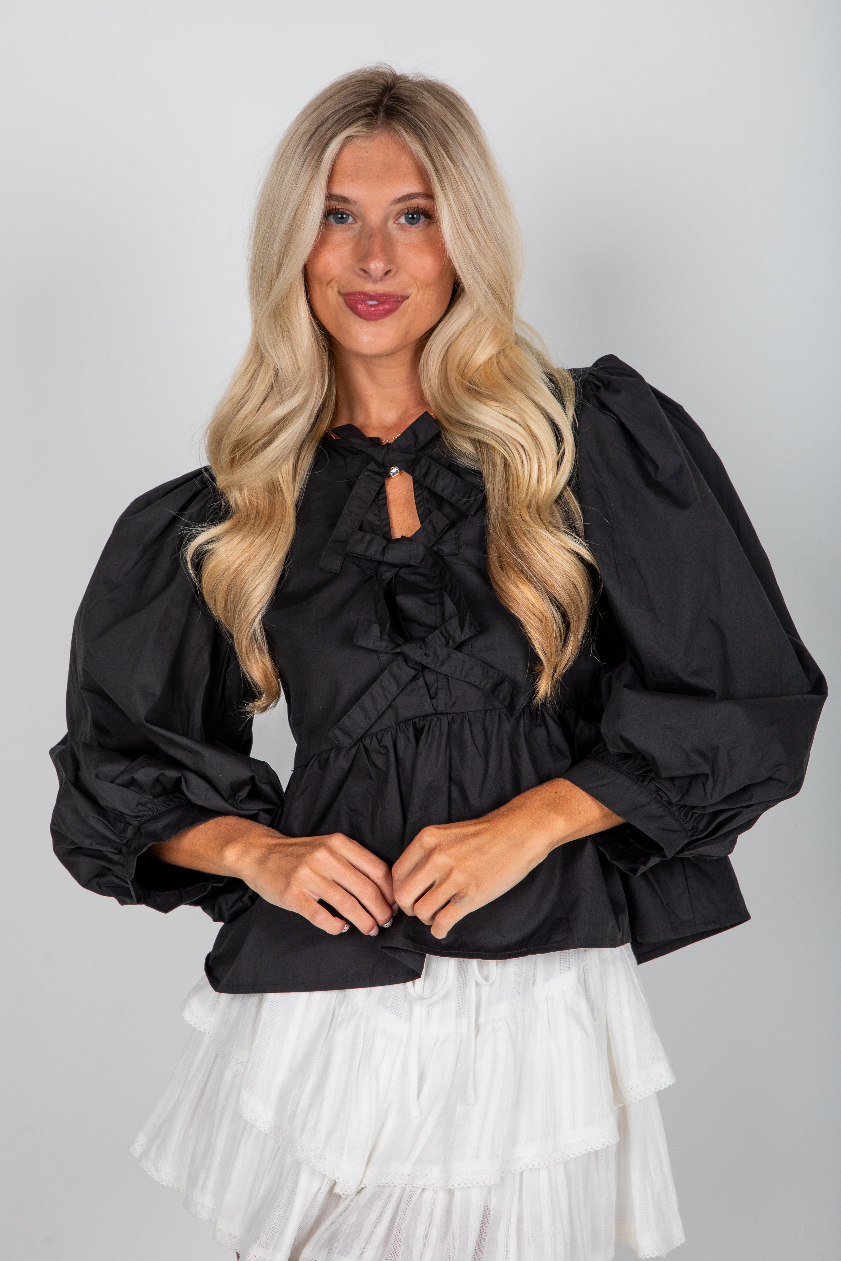 Just One Chance Tie Blouse