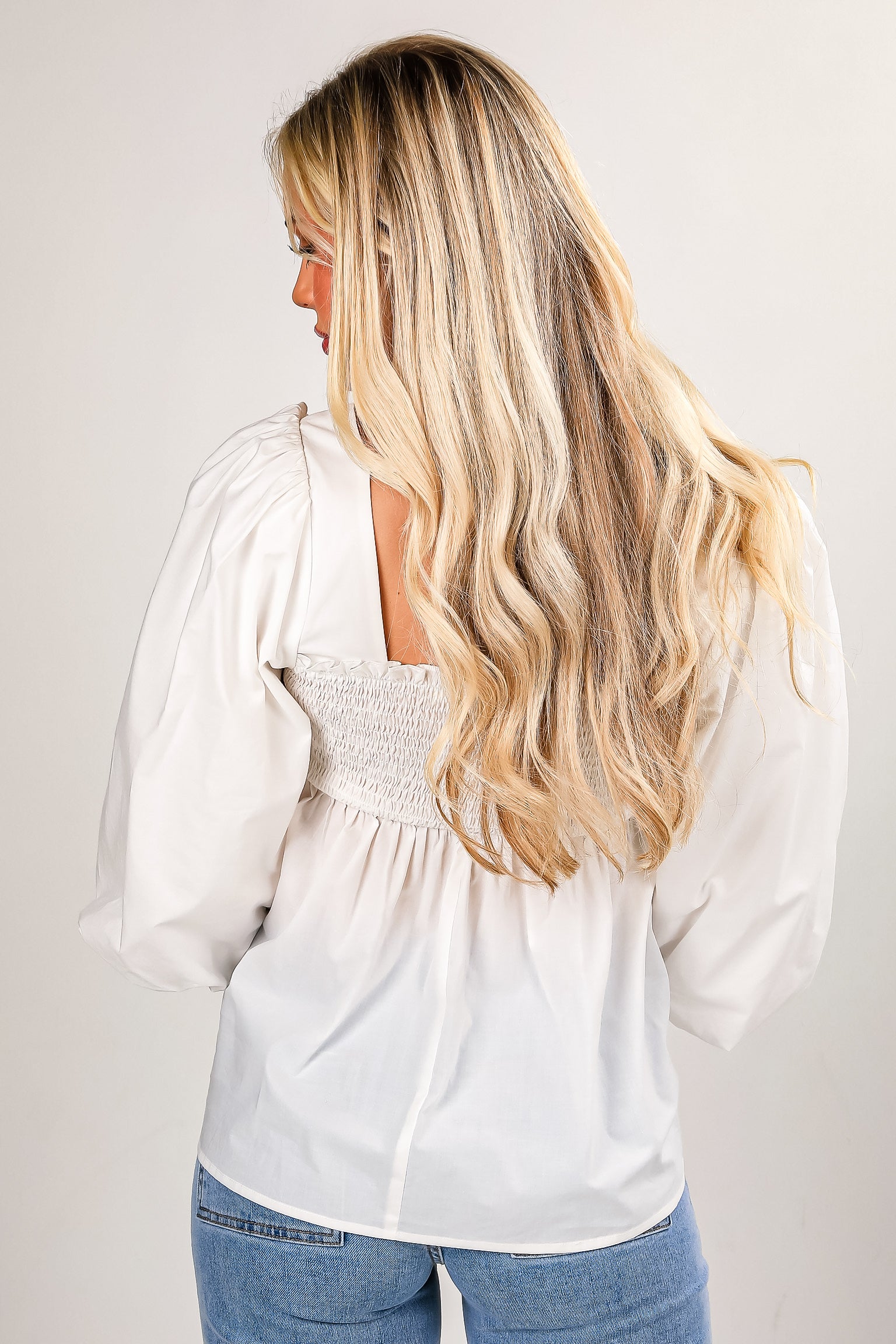 There For It Off White Babydoll Blouse