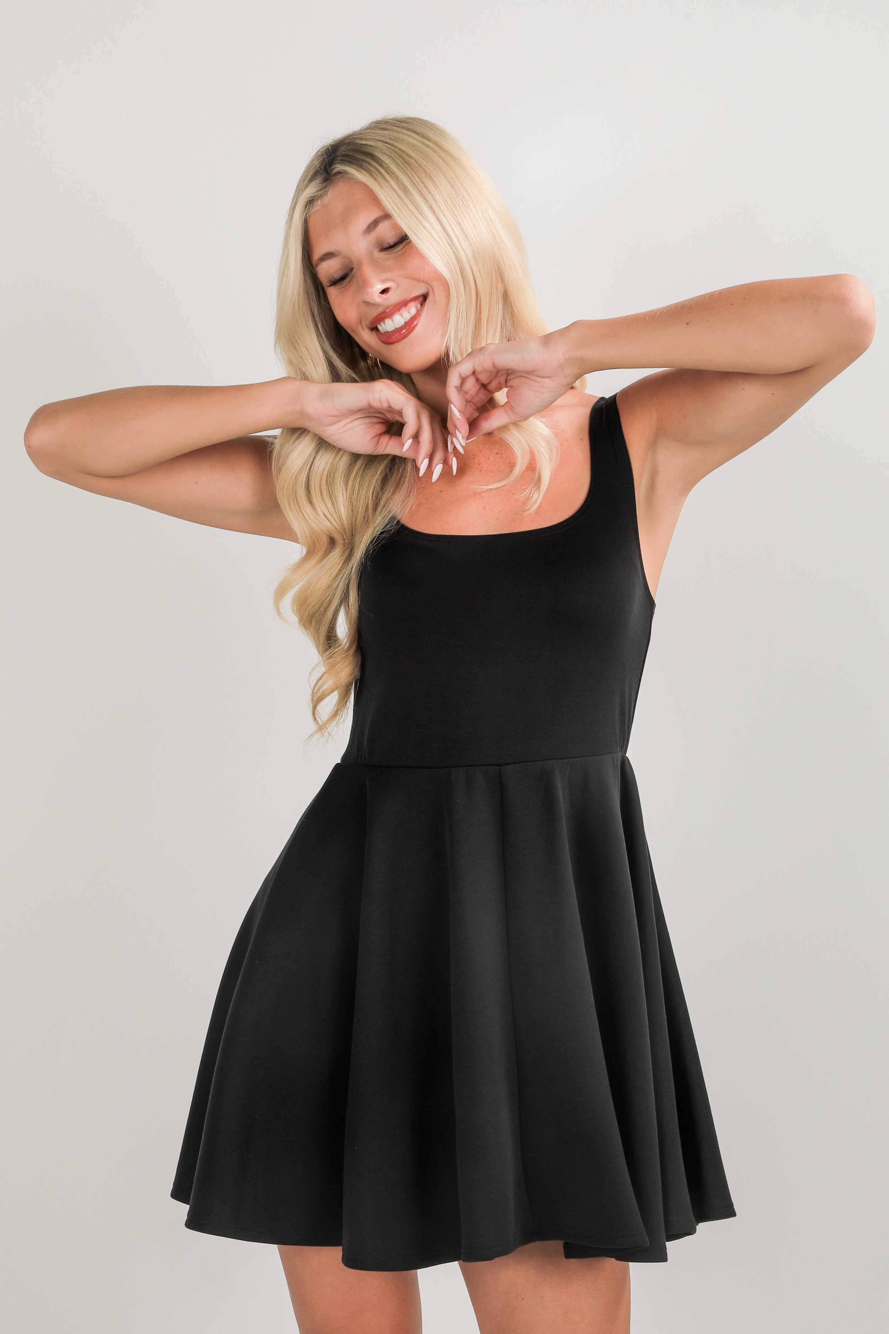 Heart On My Sleeve Black Mini Dress