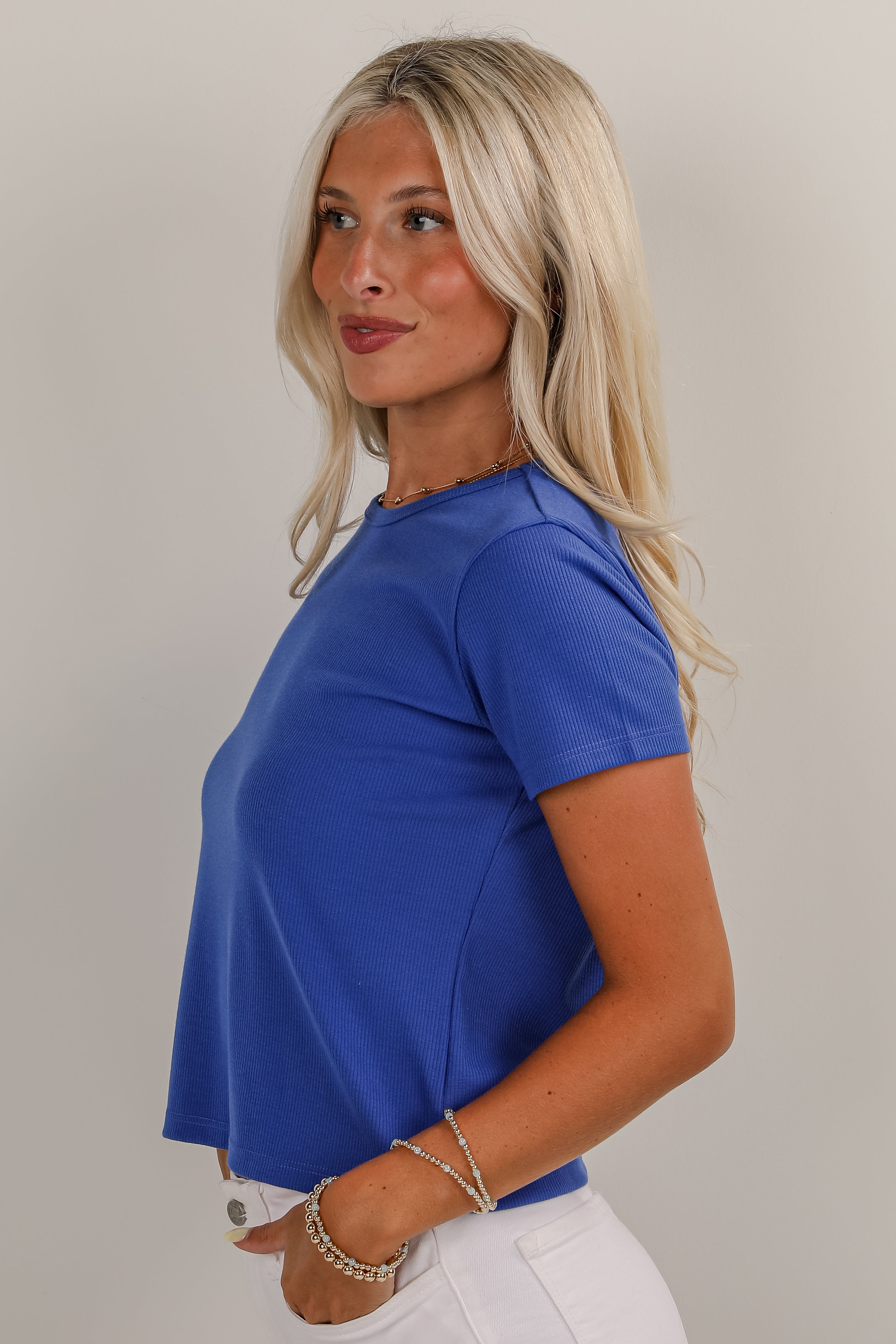 Cassie Everyday Ribbed Tee - DU DEAL