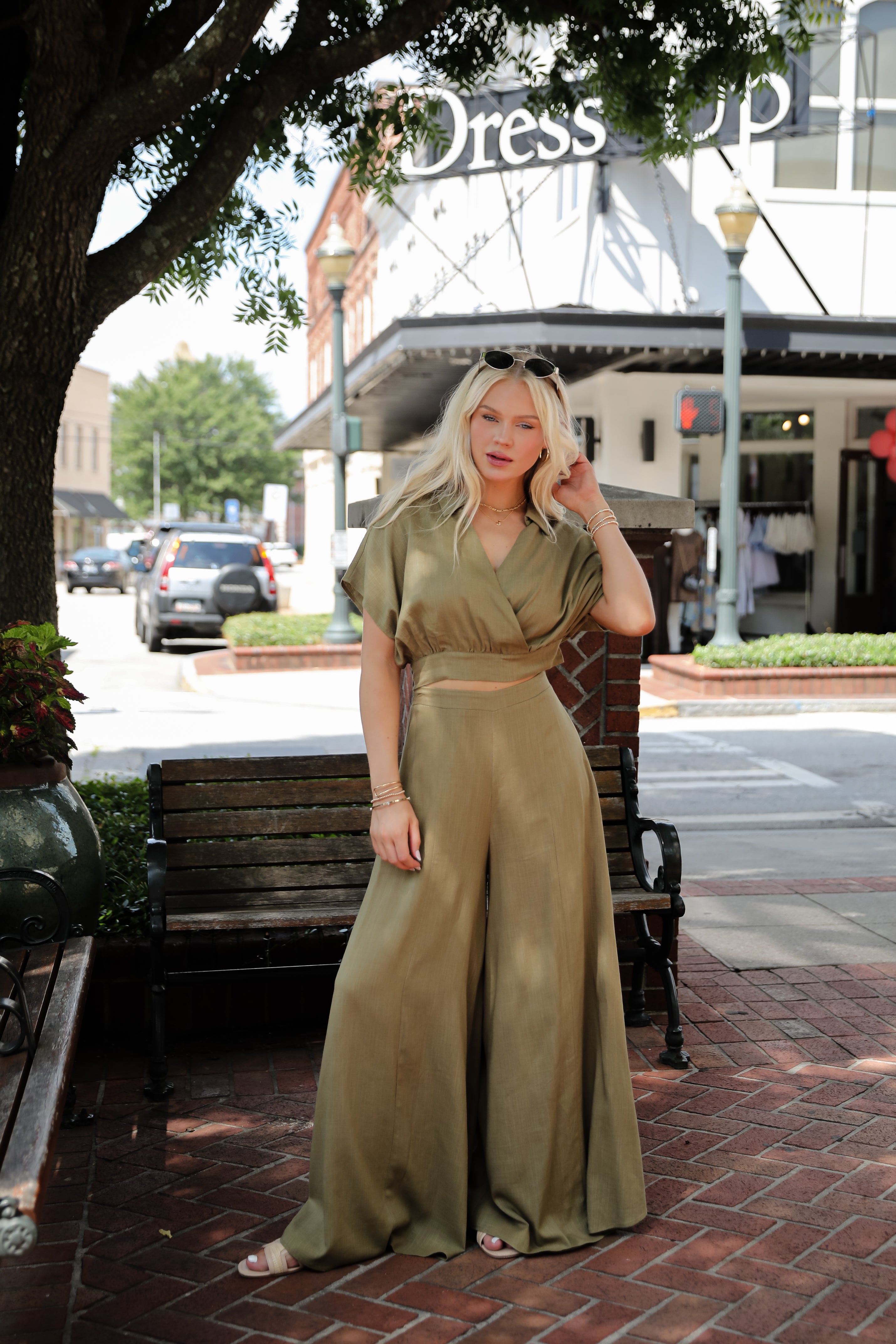 Take A Look Around Surplice Blouse - DU DEAL