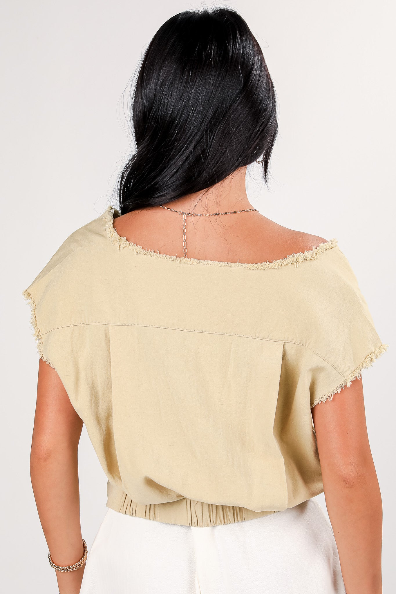 Never Giving Up Light Olive Blouse