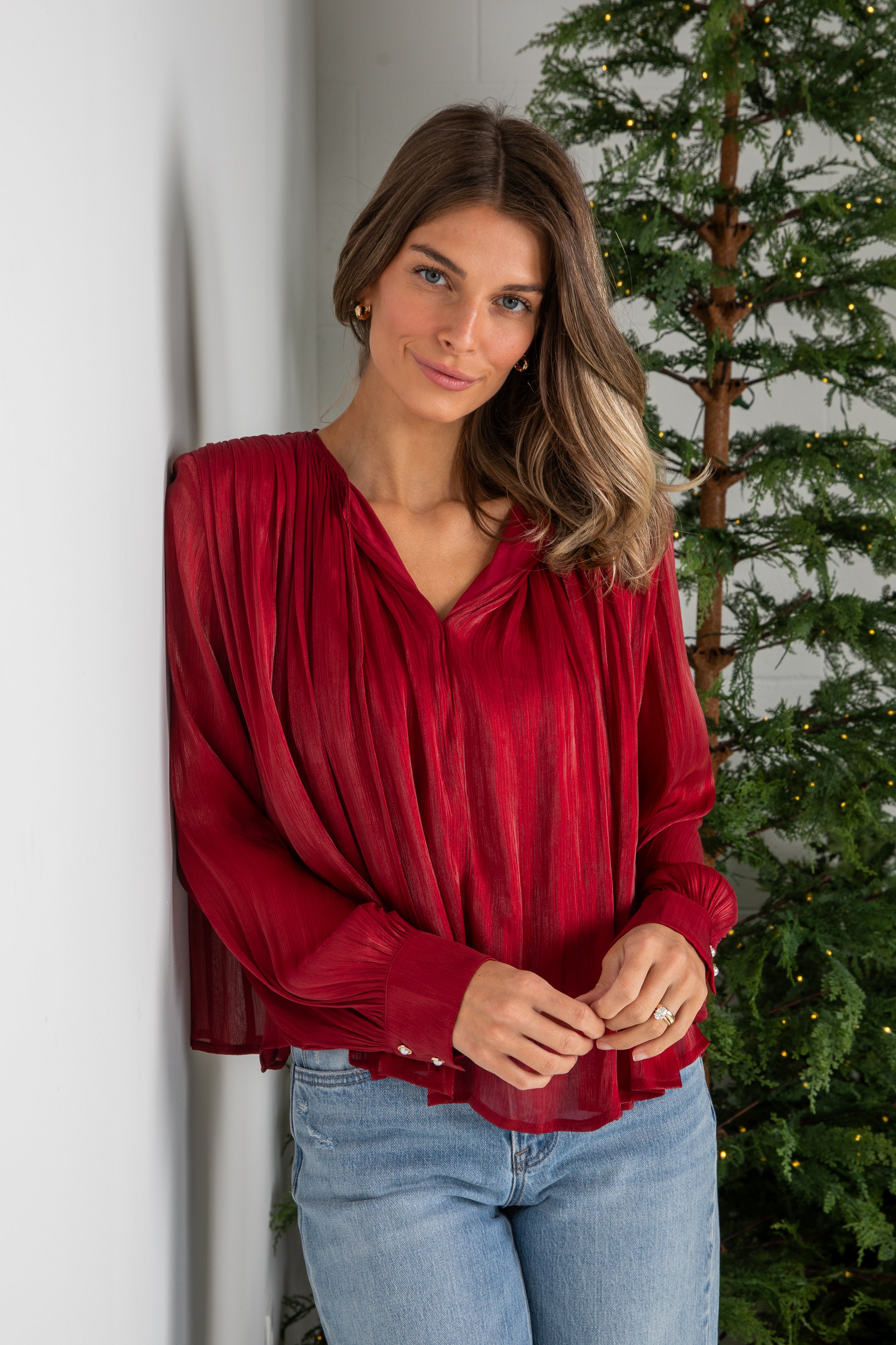 Cranberry Gala Blouse