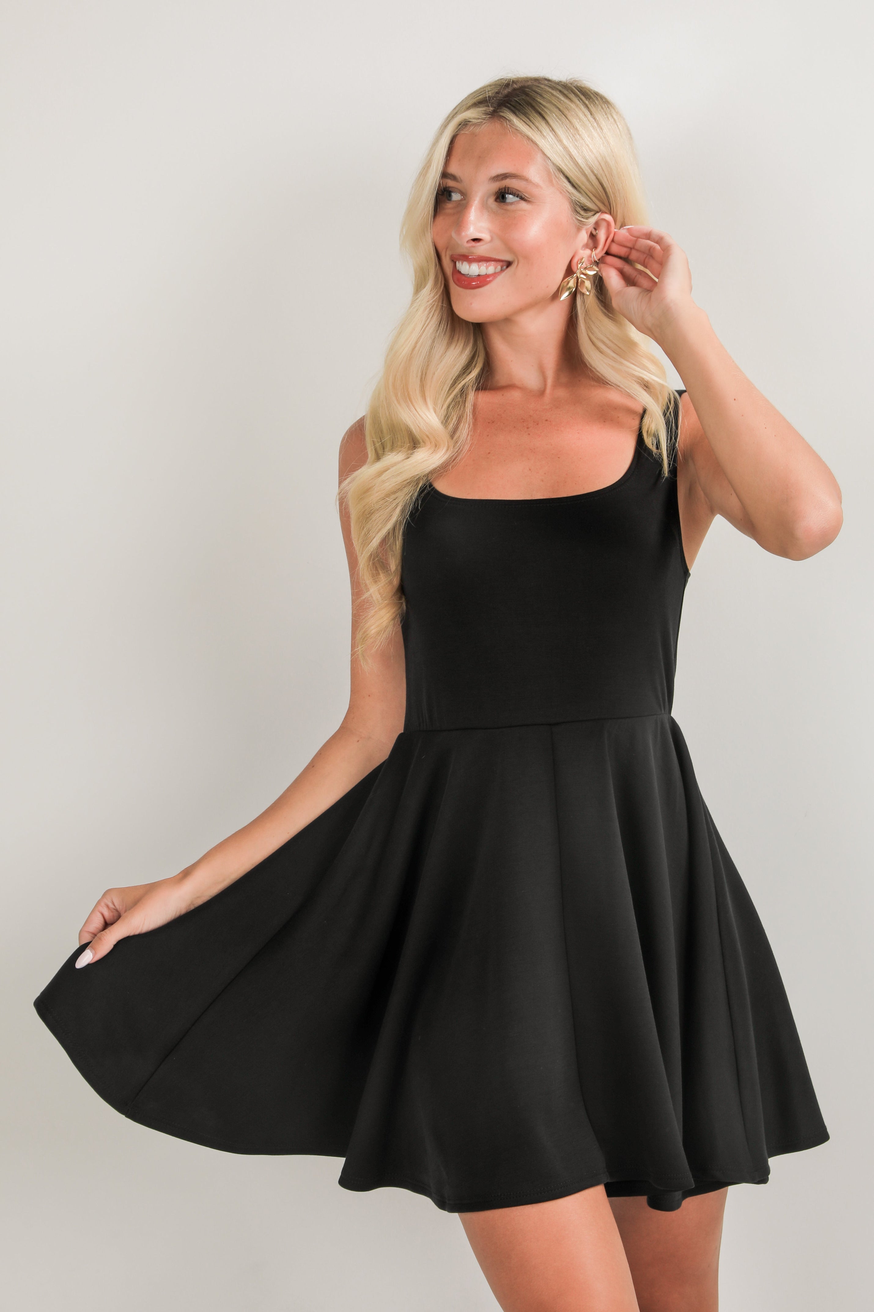 Heart On My Sleeve Black Mini Dress