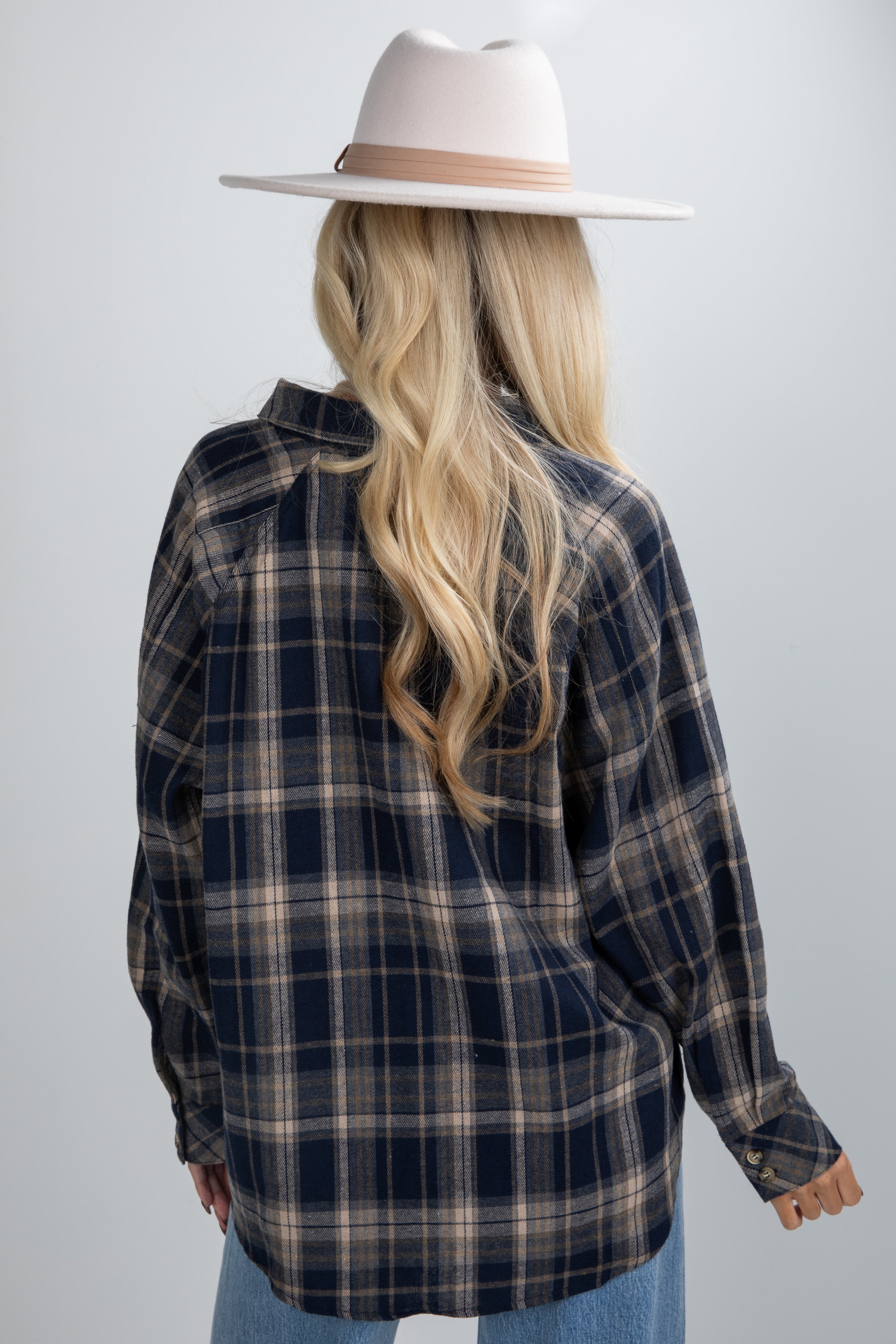 Time Goes By Navy Plaid Flannel