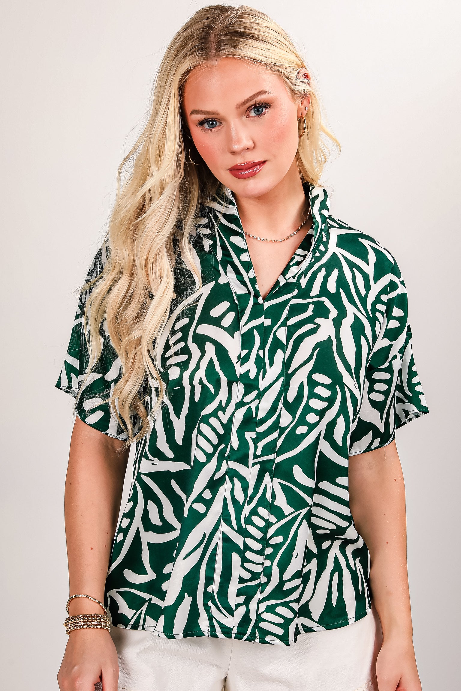 Our Story Green Satin Blouse - DU DEAL